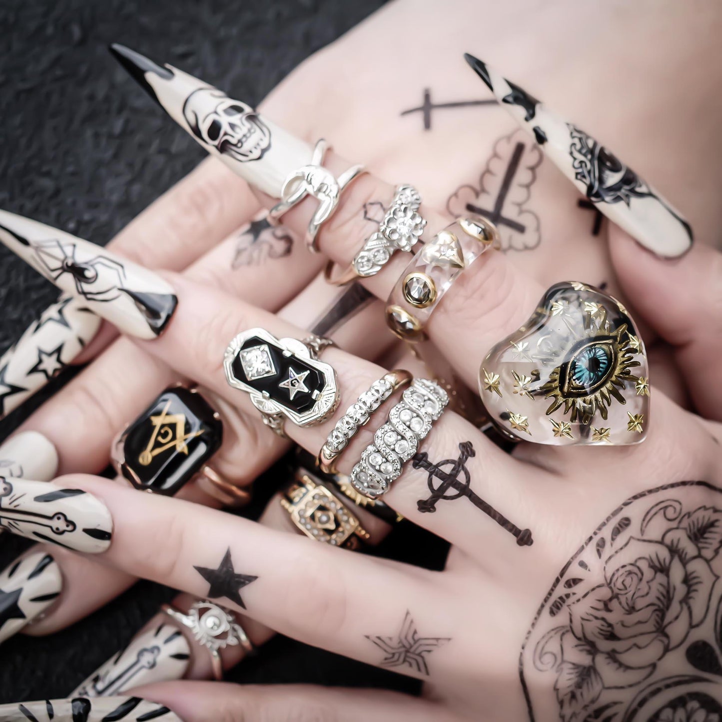 EYE HEART RING / CLEAR / #11 #13 #15