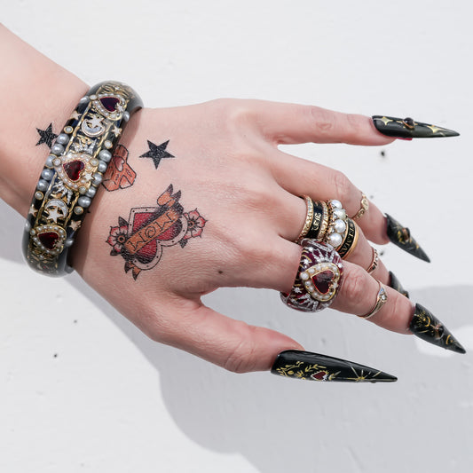 Midnight Heart Charm Bracelet - Dark Blue