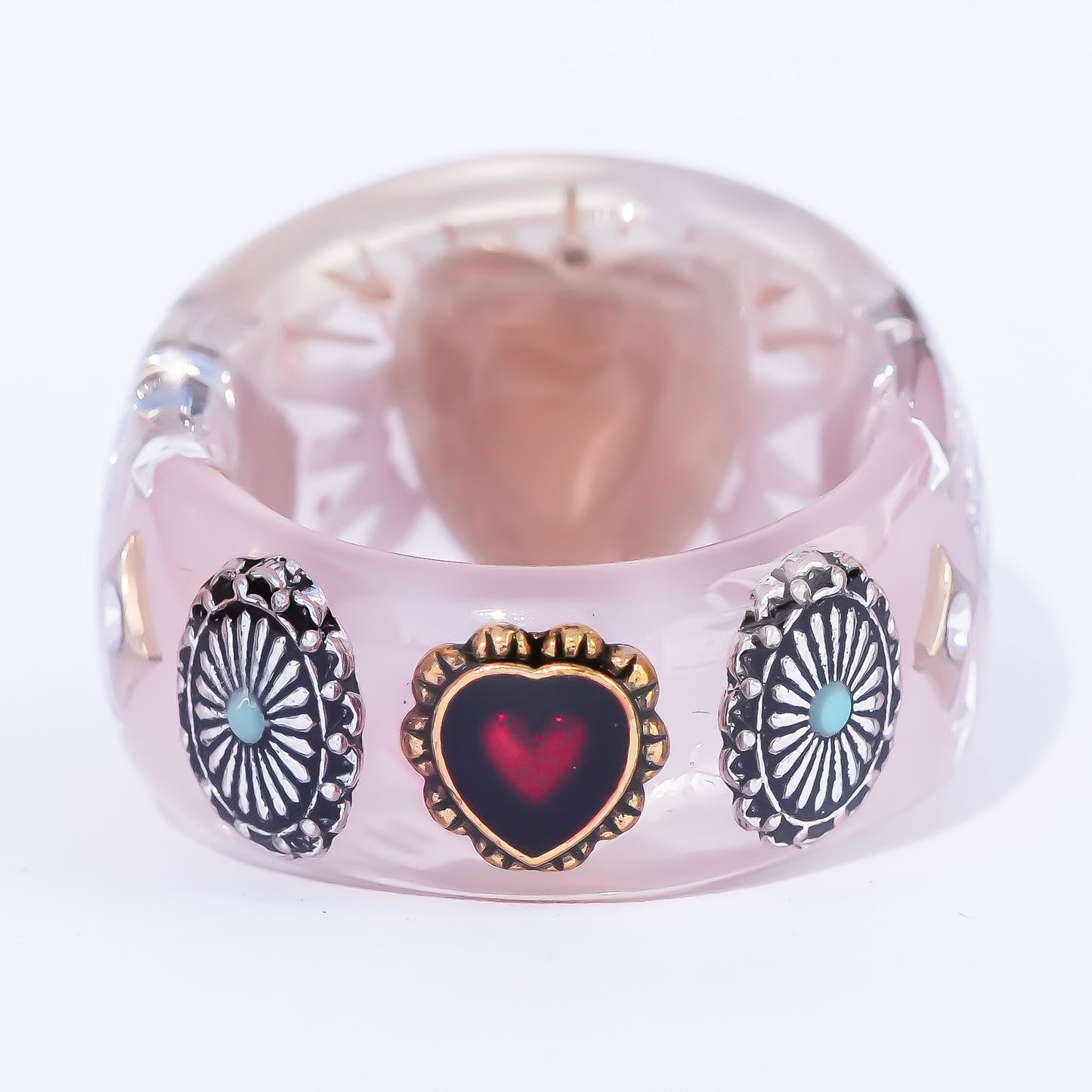 Starlit Heart Ring - Smoky Pink / #13
