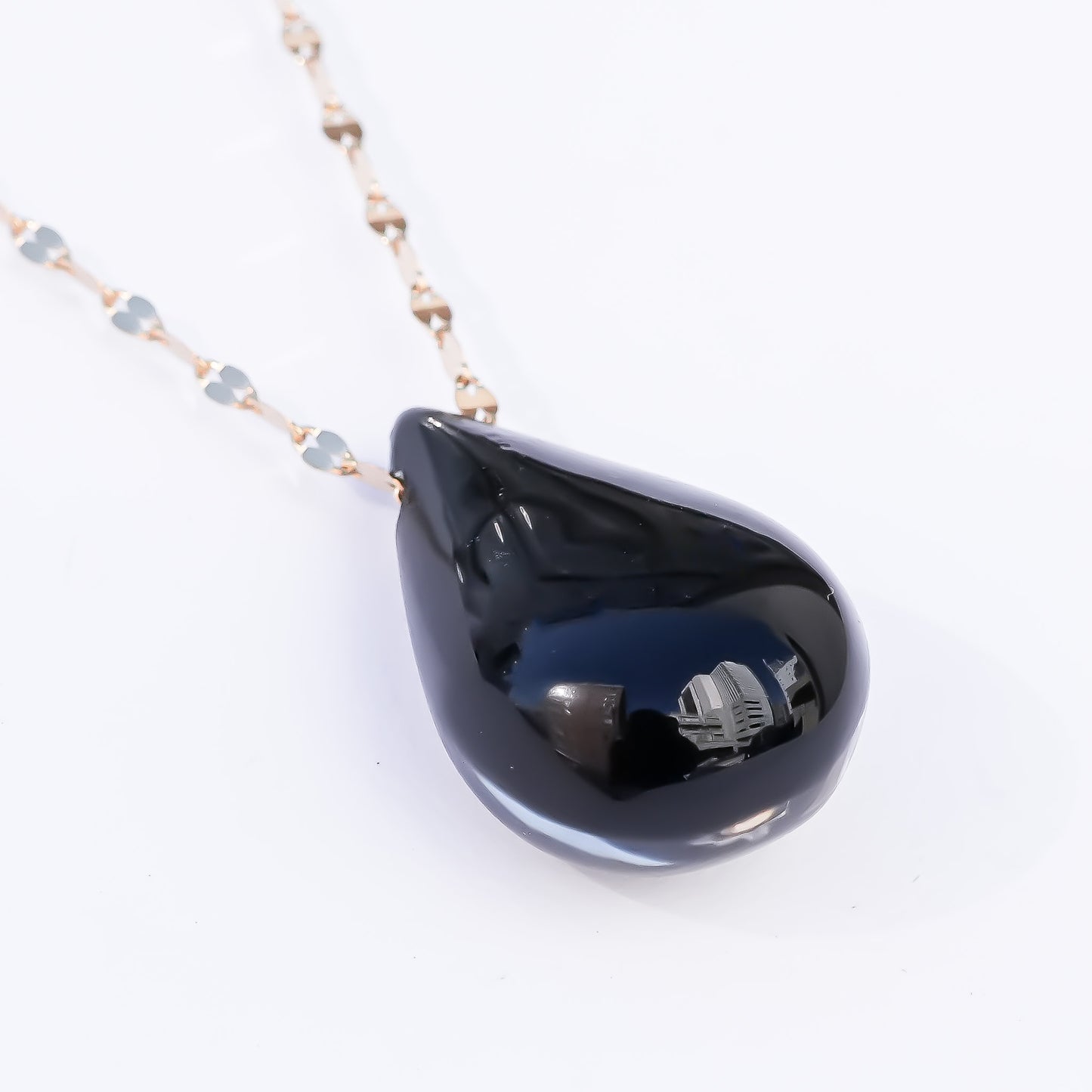 Crimson Drop Necklace - Black