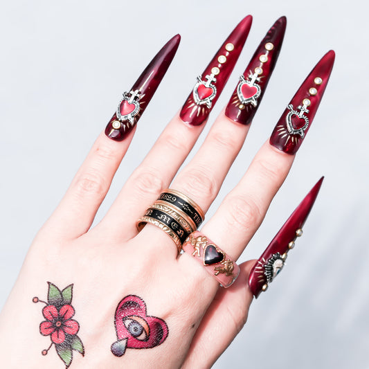 Cupid’s Secret Love Ring - Smoky Pink × Deep Red / #11