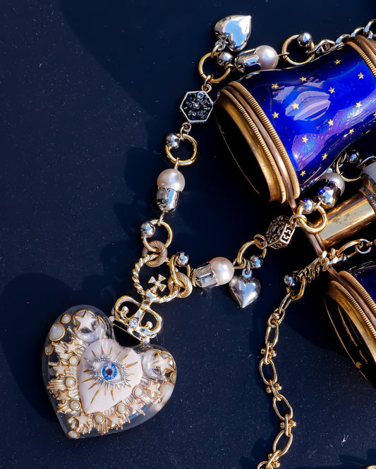 Celestial Lucky Heart Necklace - White