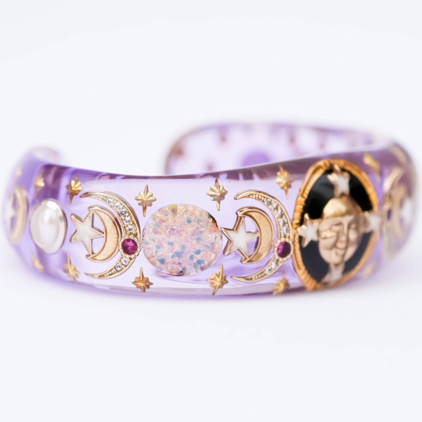 SUN & MOON BRACELET / PINK OPAL / PURPLE