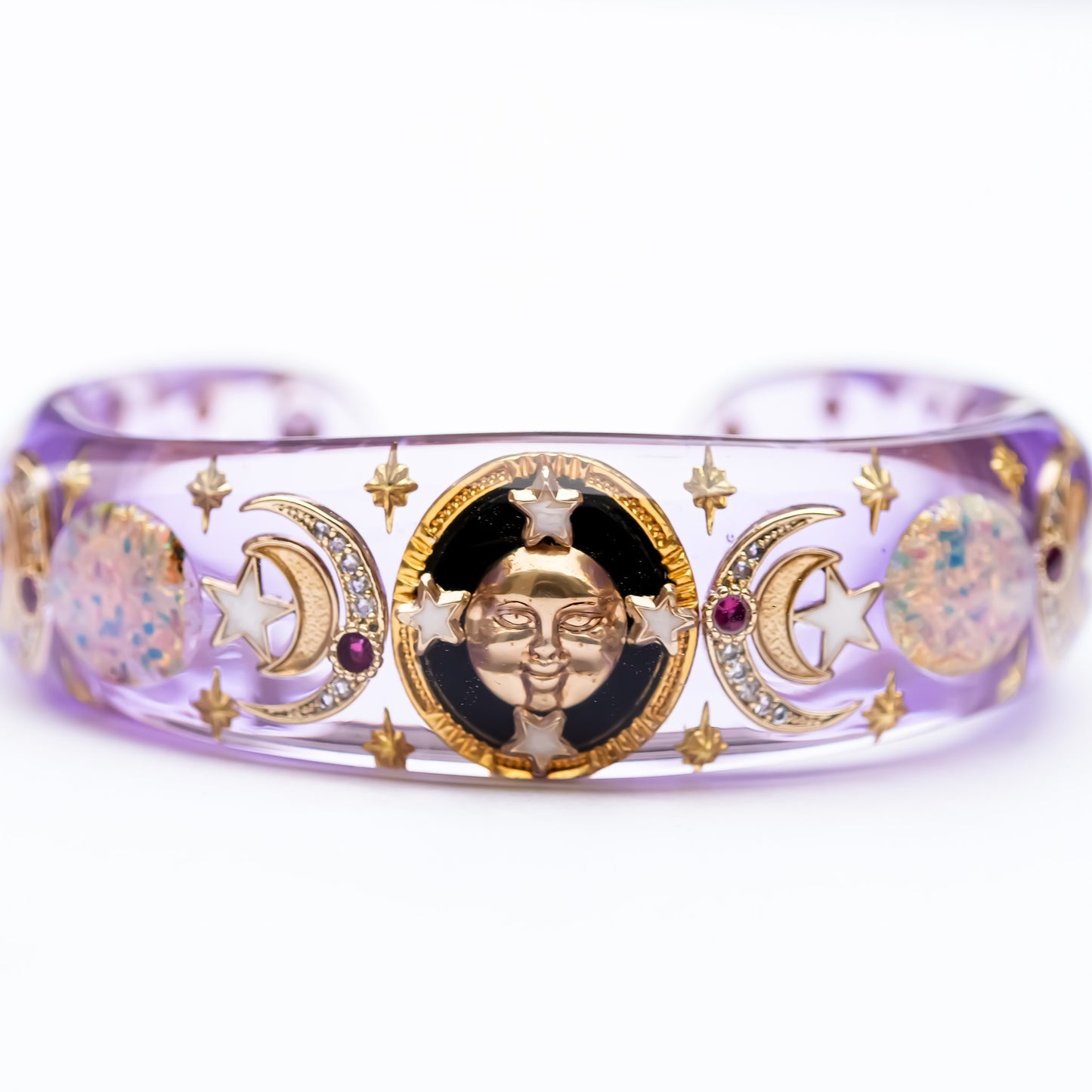 SUN & MOON BRACELET / PINK OPAL / PURPLE