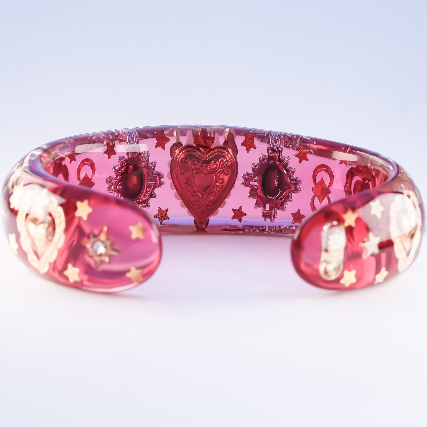Celestial Rosy Glow Heart Bracelet – Pink Red