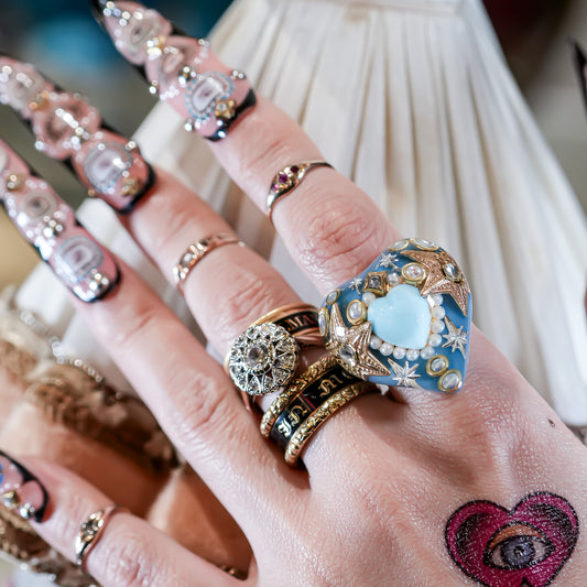 Blue Wish Heart Ring – Blue × Turquoise / #10