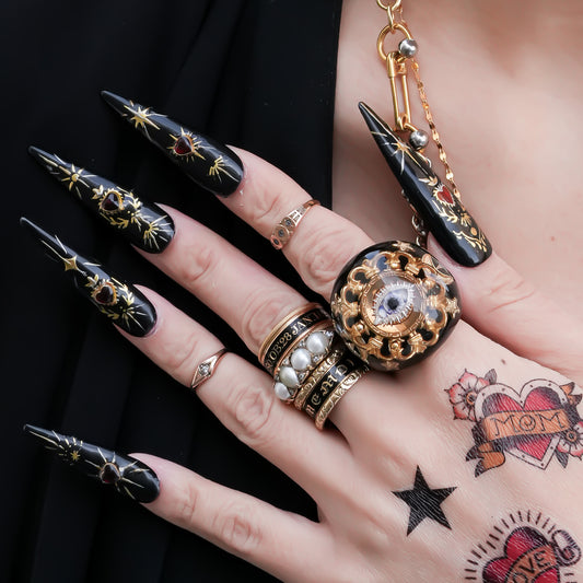 Golden Watcher Eye Ring - Black / #14