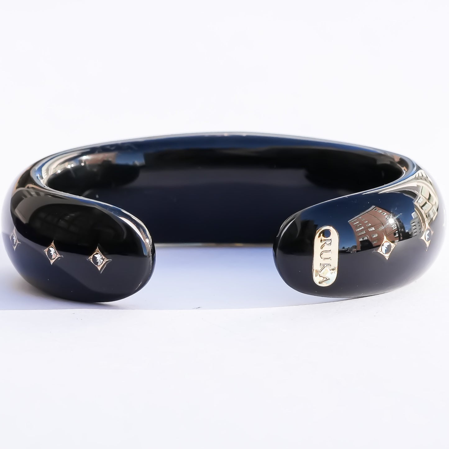 Victorian Ruby Pearl Hexagram Bracelet - Black / 18kgold