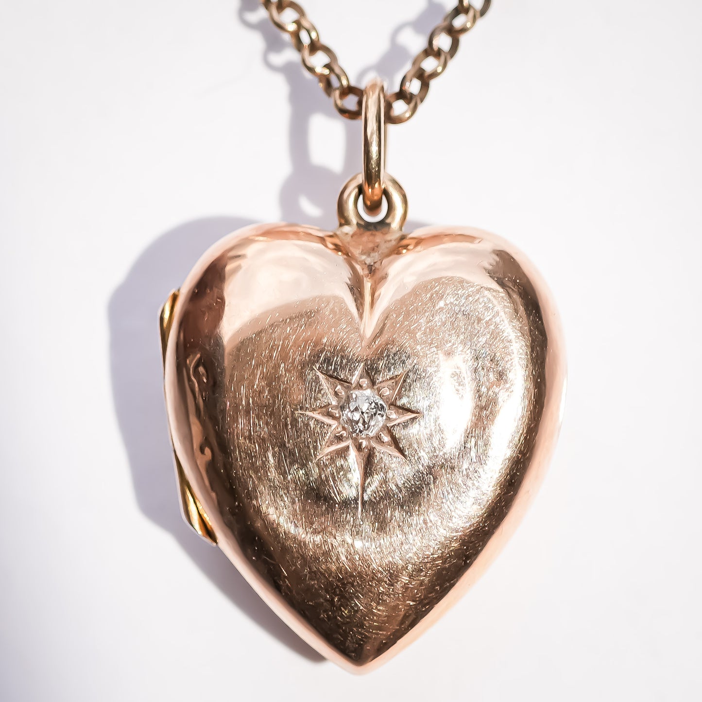 HEART LOCKET NECKLACE / DIAMOND / 9K