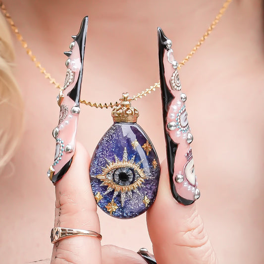 Mystic eye drop necklace – galaxy