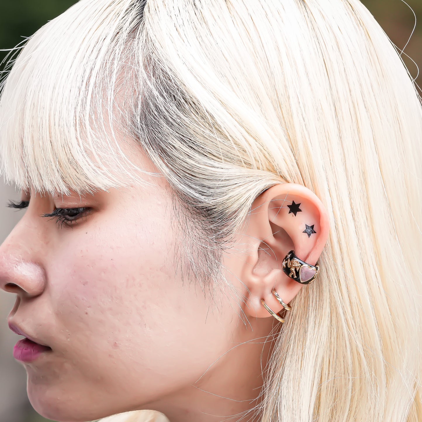 Cupid Heart Ear Cuff – Smoky mauve brown