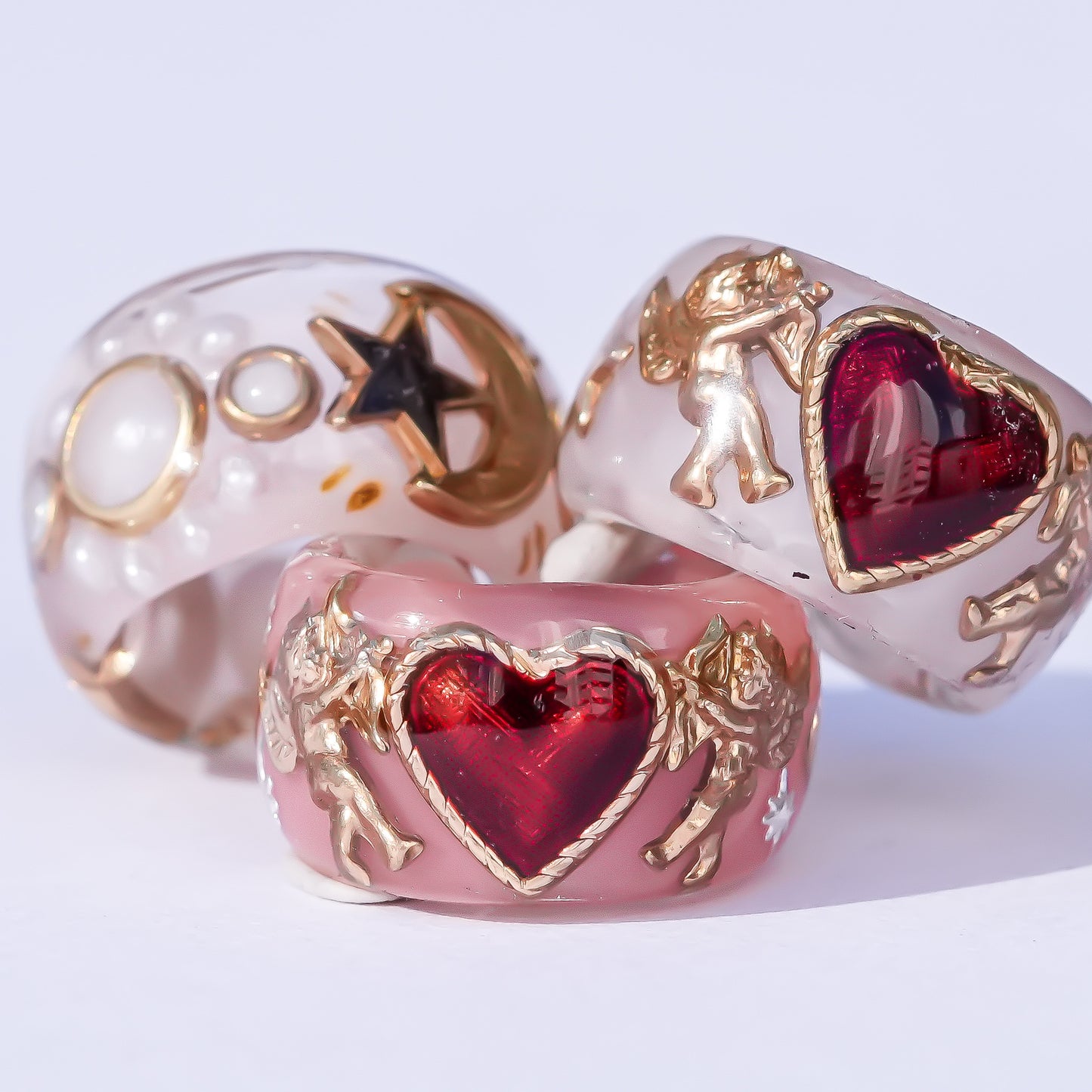 Cupid Heart Ear Cuff – Smoky White