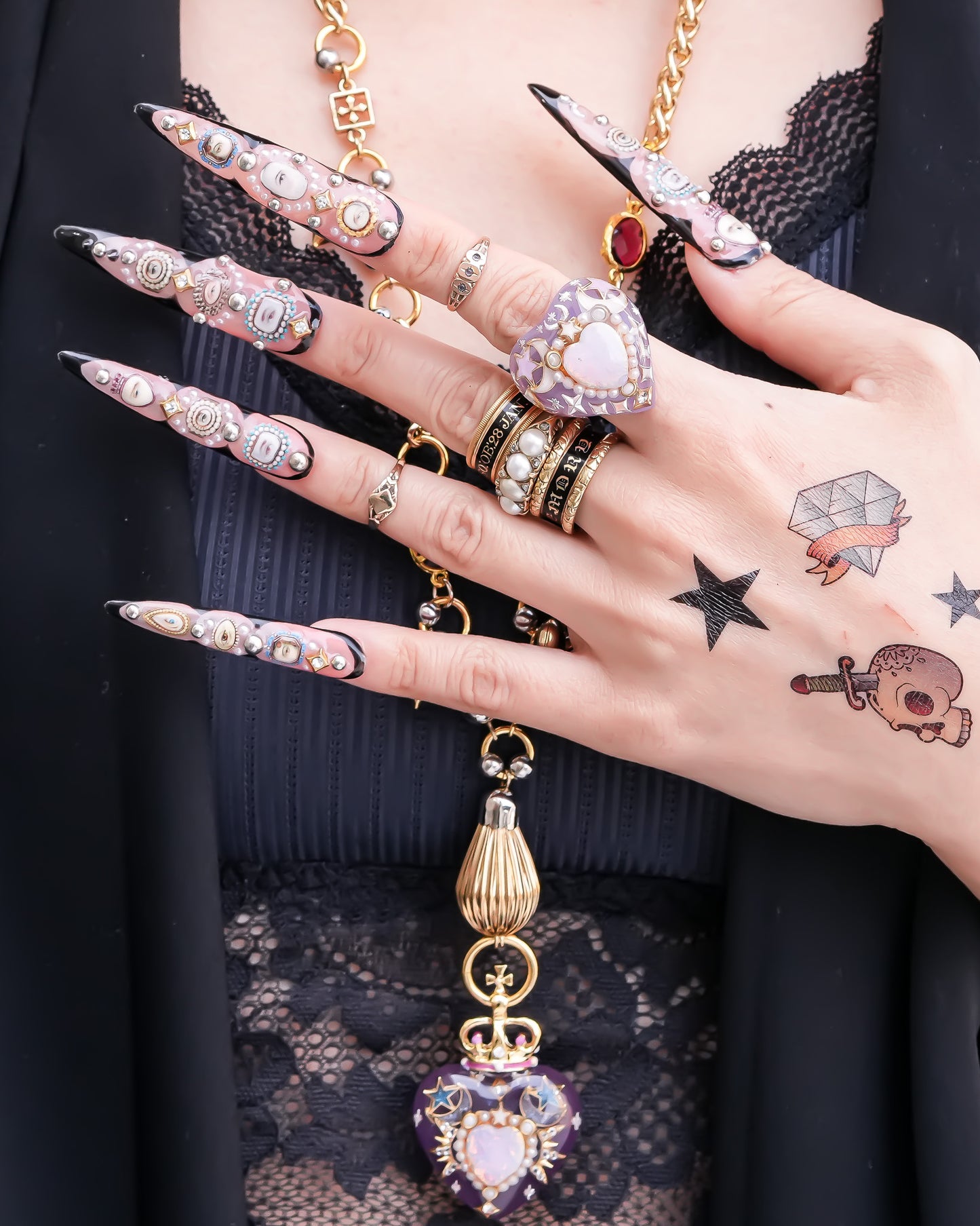 Mystic Opal Heart Necklace – Purple