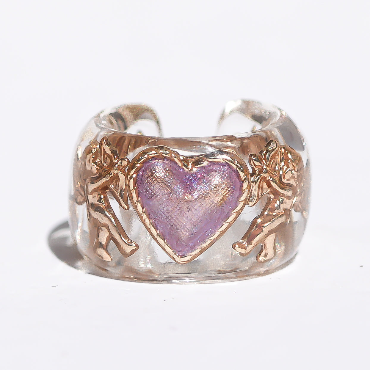 ANGEL EARCUFF / HEART / CLEAR / PINK