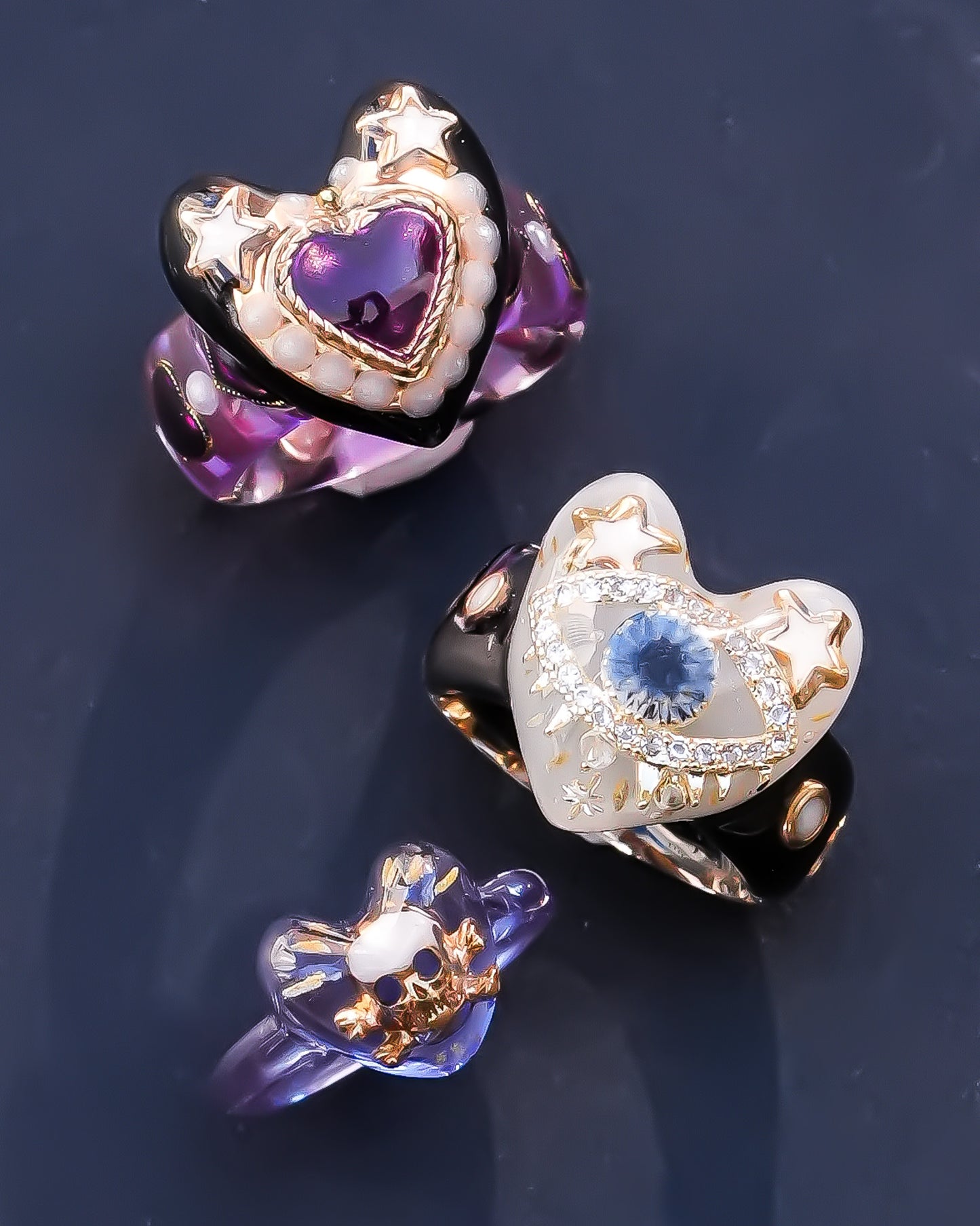 LOVE PINKY RING / HEART SKULL / PURPLE / #3