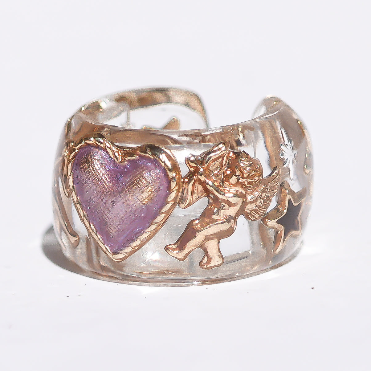 ANGEL EARCUFF / HEART / CLEAR / PINK