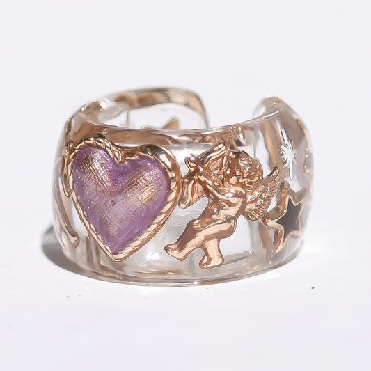 ANGEL EARCUFF / HEART / CLEAR / PINK