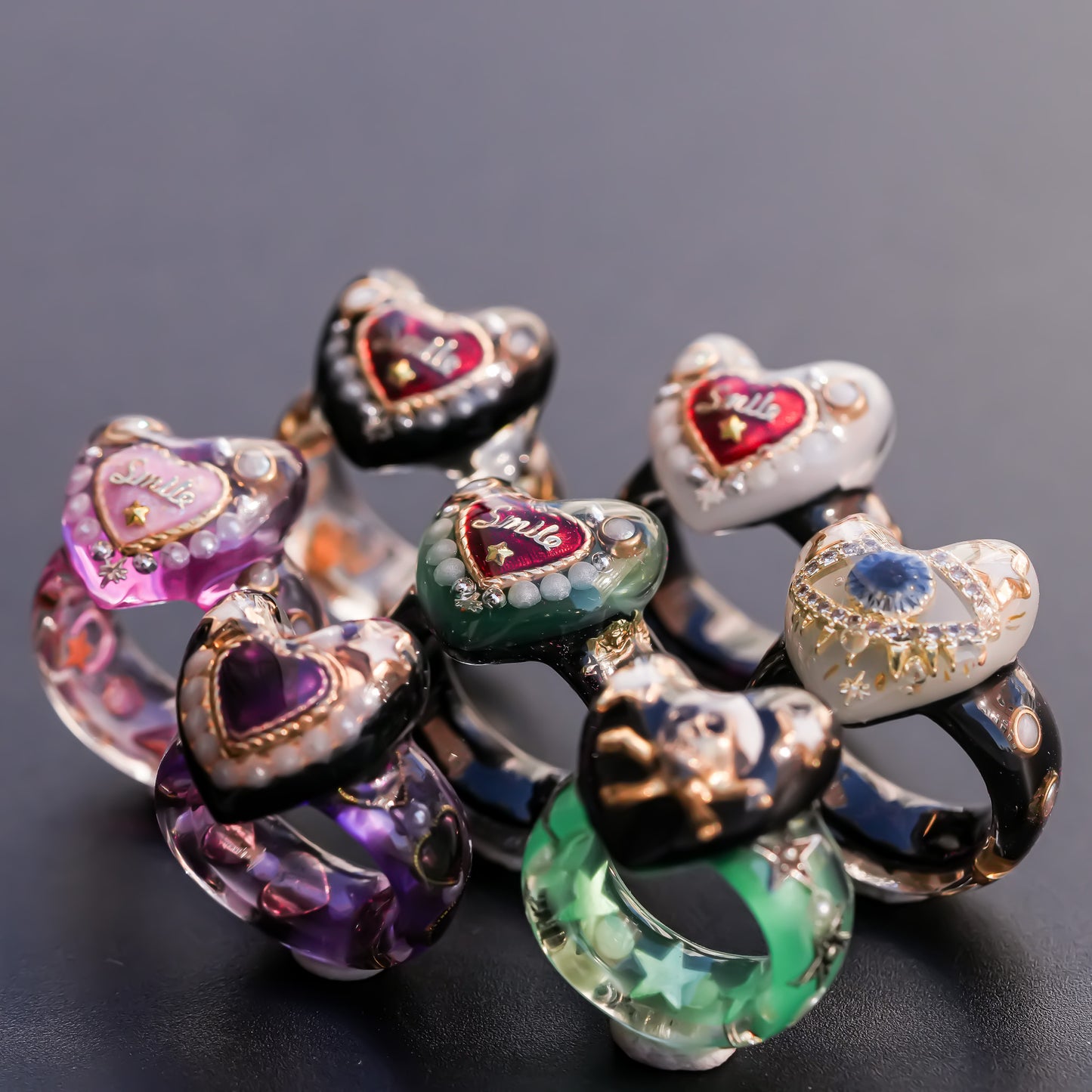 MEMENTO MORI RING / HEART / GREEN / #4