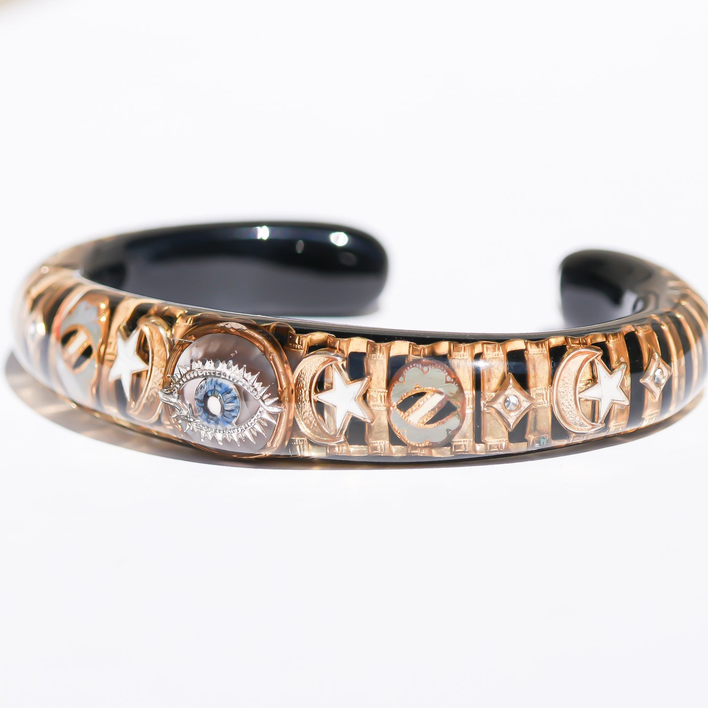 EYE BRACELET / MOON STAR / BLACK GOLD
