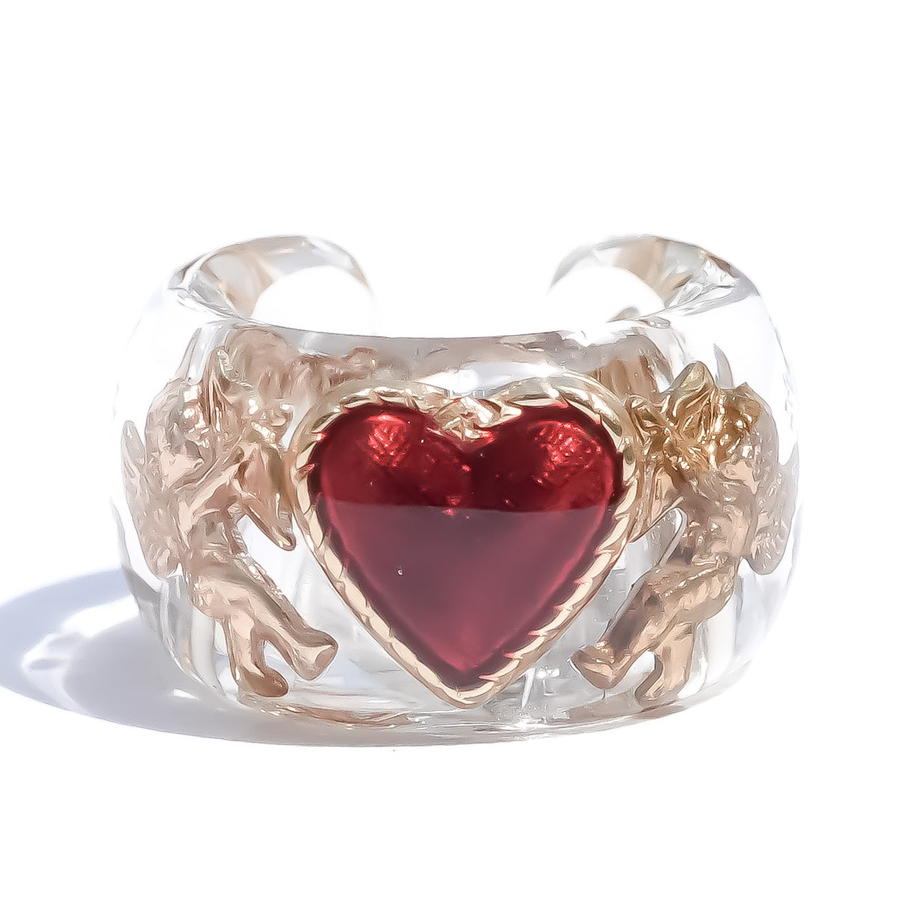 ANGEL EARCUFF / HEART / CLEAR / RED