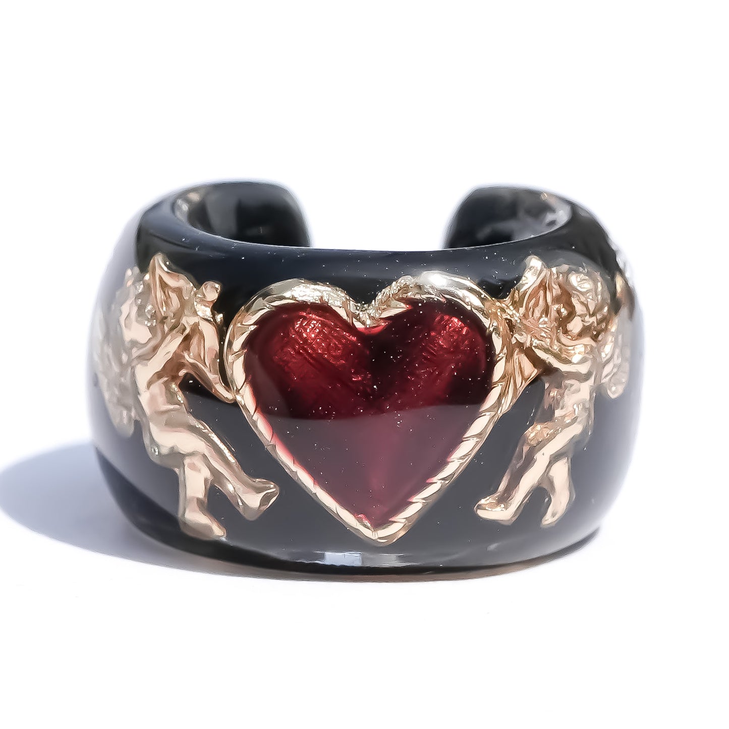 ANGEL EARCUFF / HEART / BLACK / RED