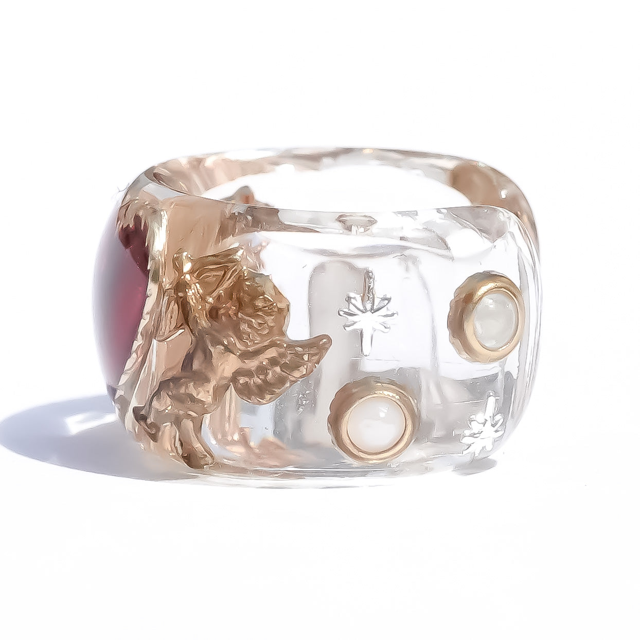 ANGEL EARCUFF / HEART / CLEAR / RED