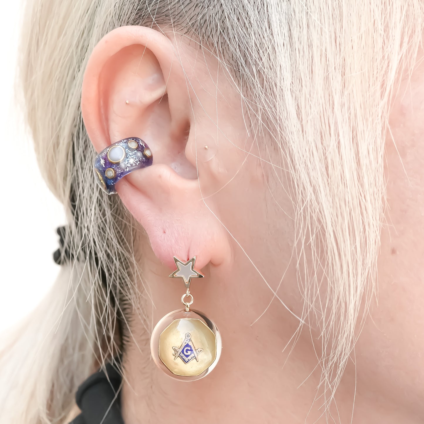 MASONIC EARRING / STAR / 1P / 3