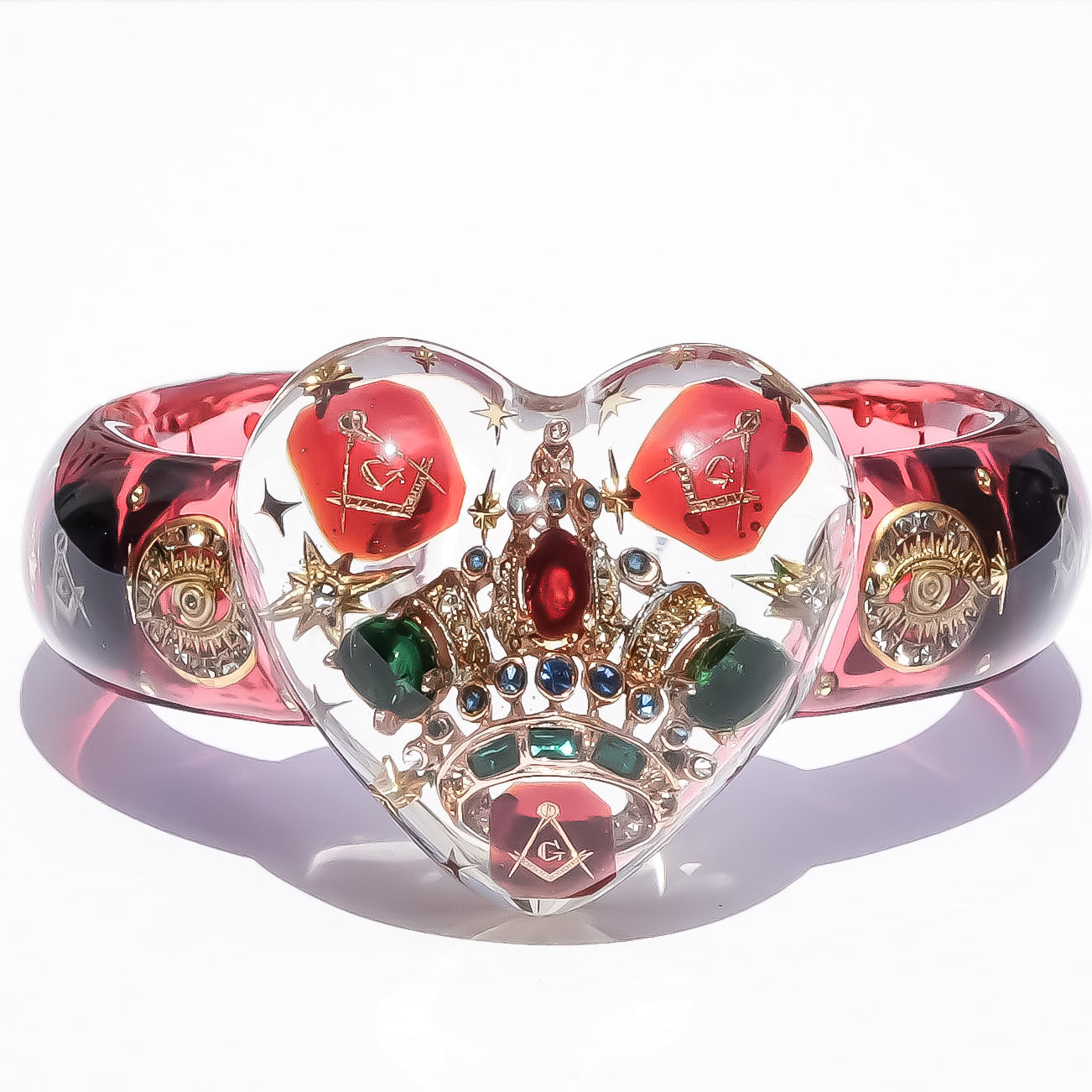 LOVE BRACELET / HEART / MASONIC / RED