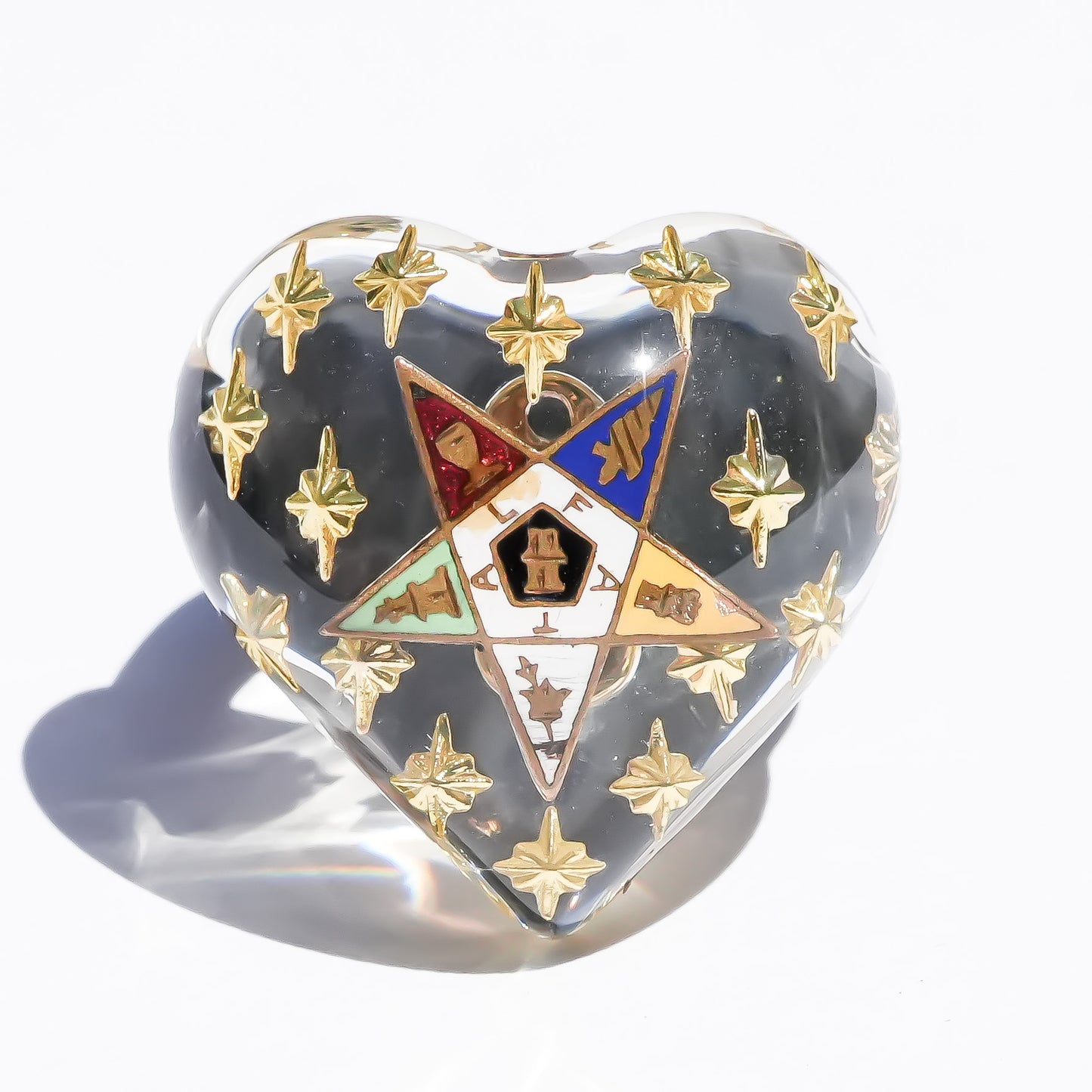 HEART RING / MASONIC / EASTARN STAR / CLEAR / #15