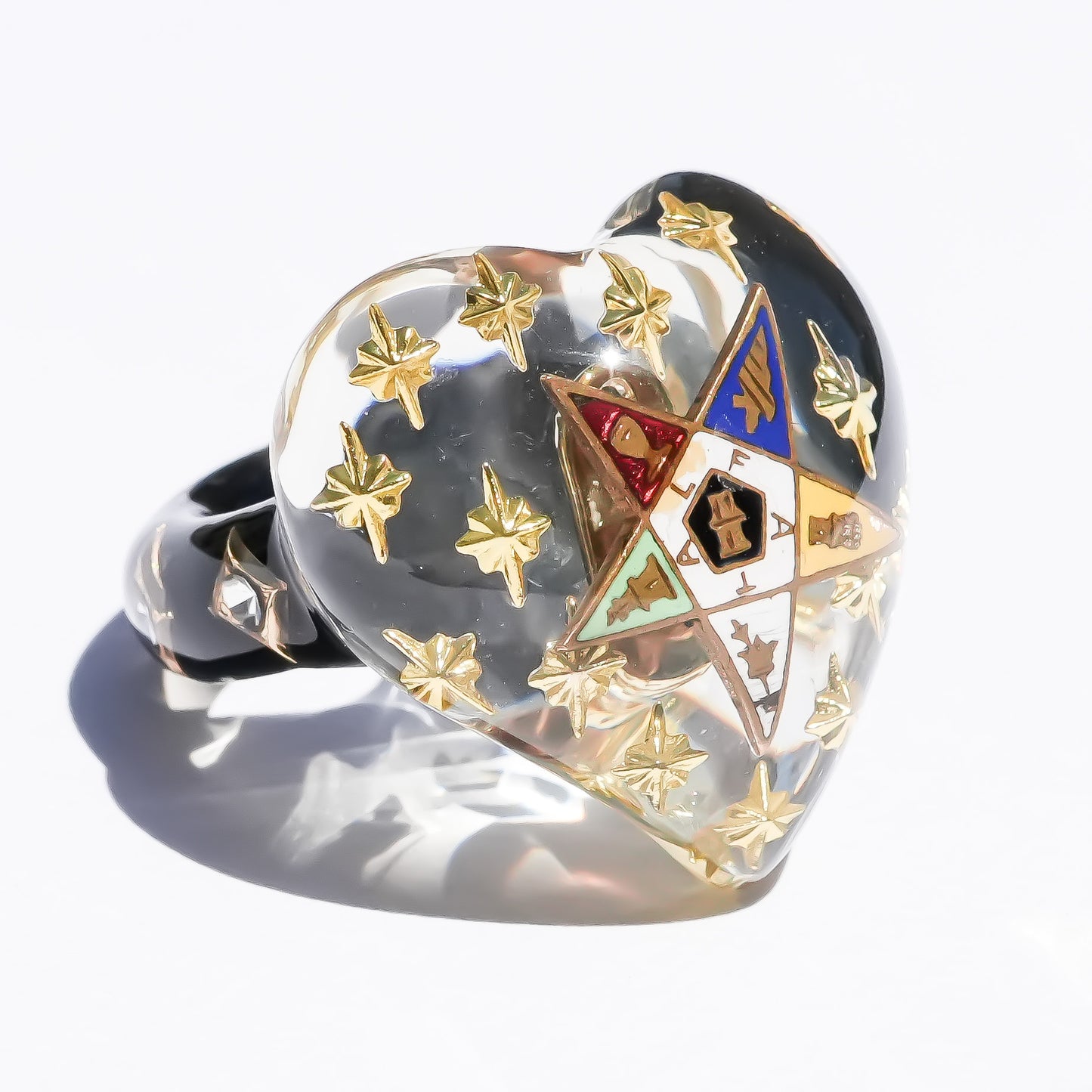 HEART RING / MASONIC / EASTARN STAR / CLEAR / #15