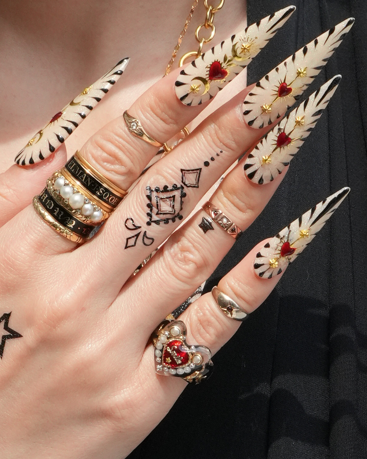 LOVE SMILE RING / HEART / BLACK / #5