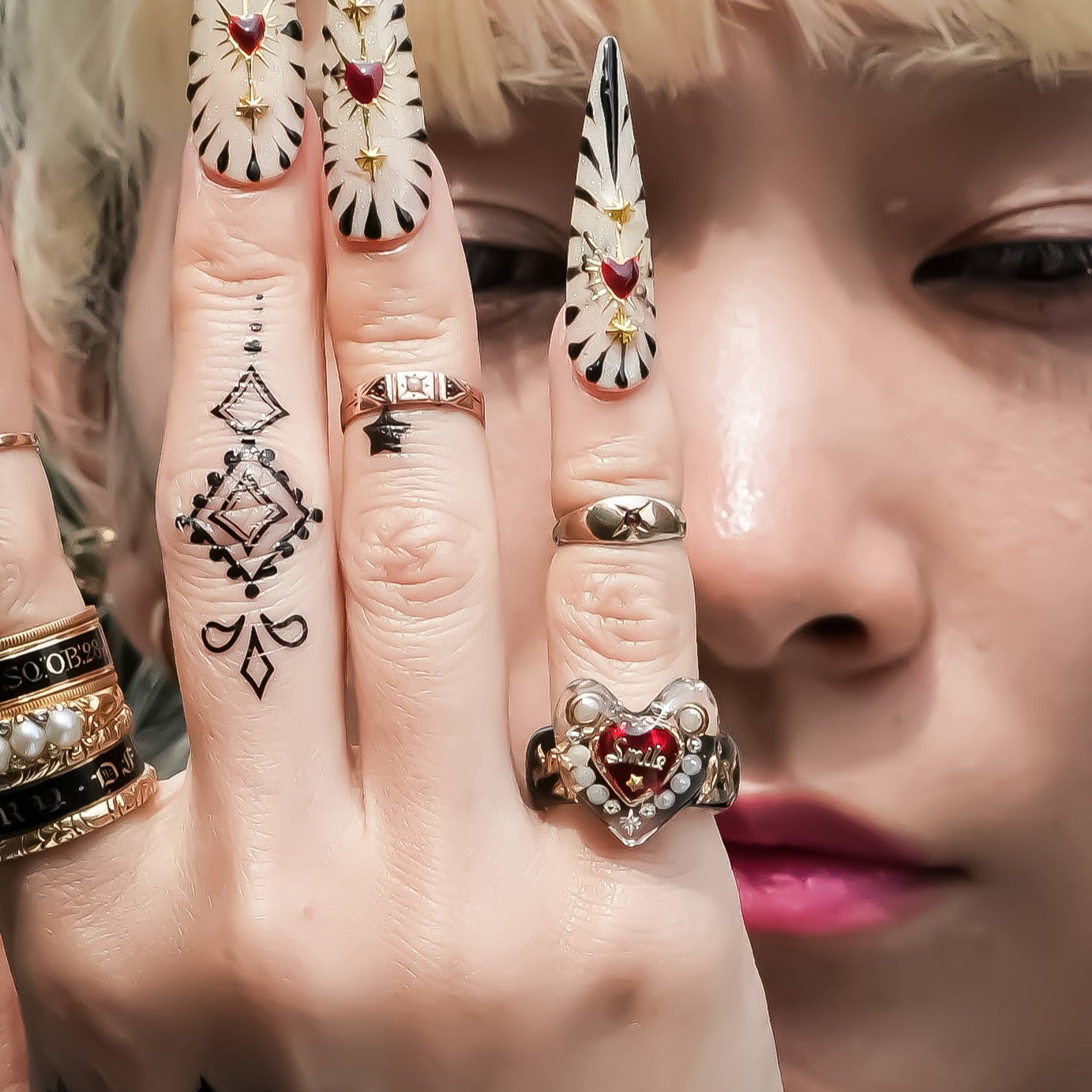LOVE SMILE RING / HEART / BLACK / #5