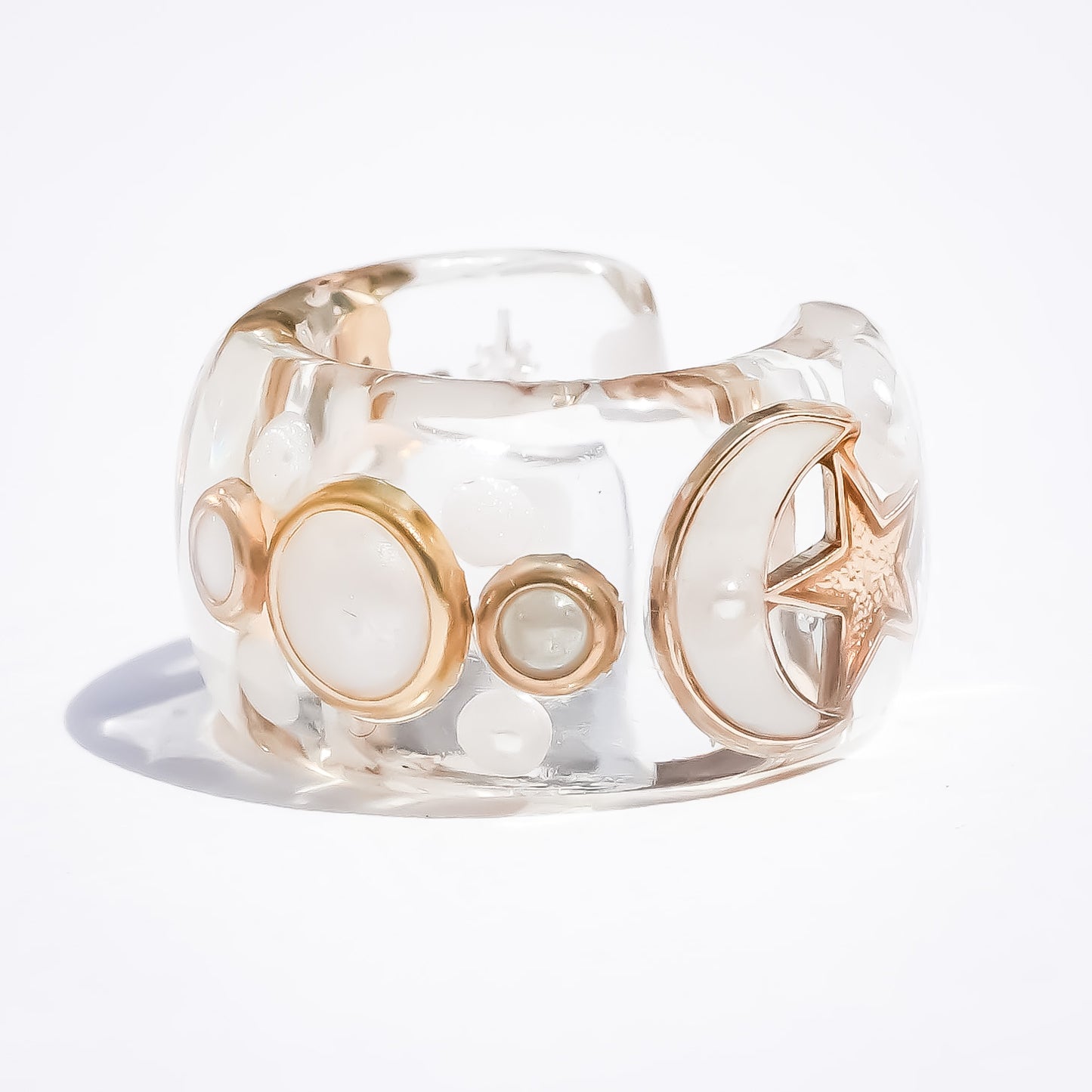 MOON STAR EARCUFF / CLEAR / PEARL