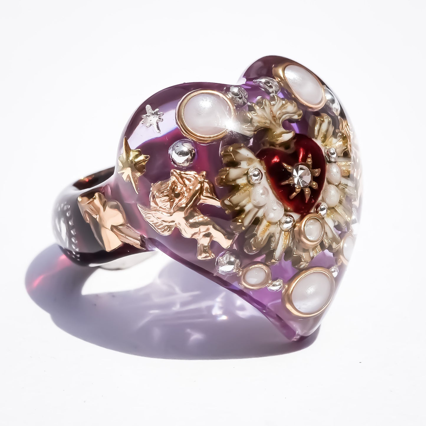 LOVE ANGEL RING / HEART / PURPLE × RED / #14