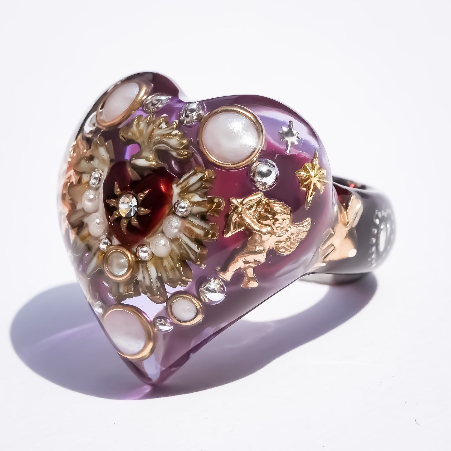 LOVE ANGEL RING / HEART / PURPLE × RED / #14