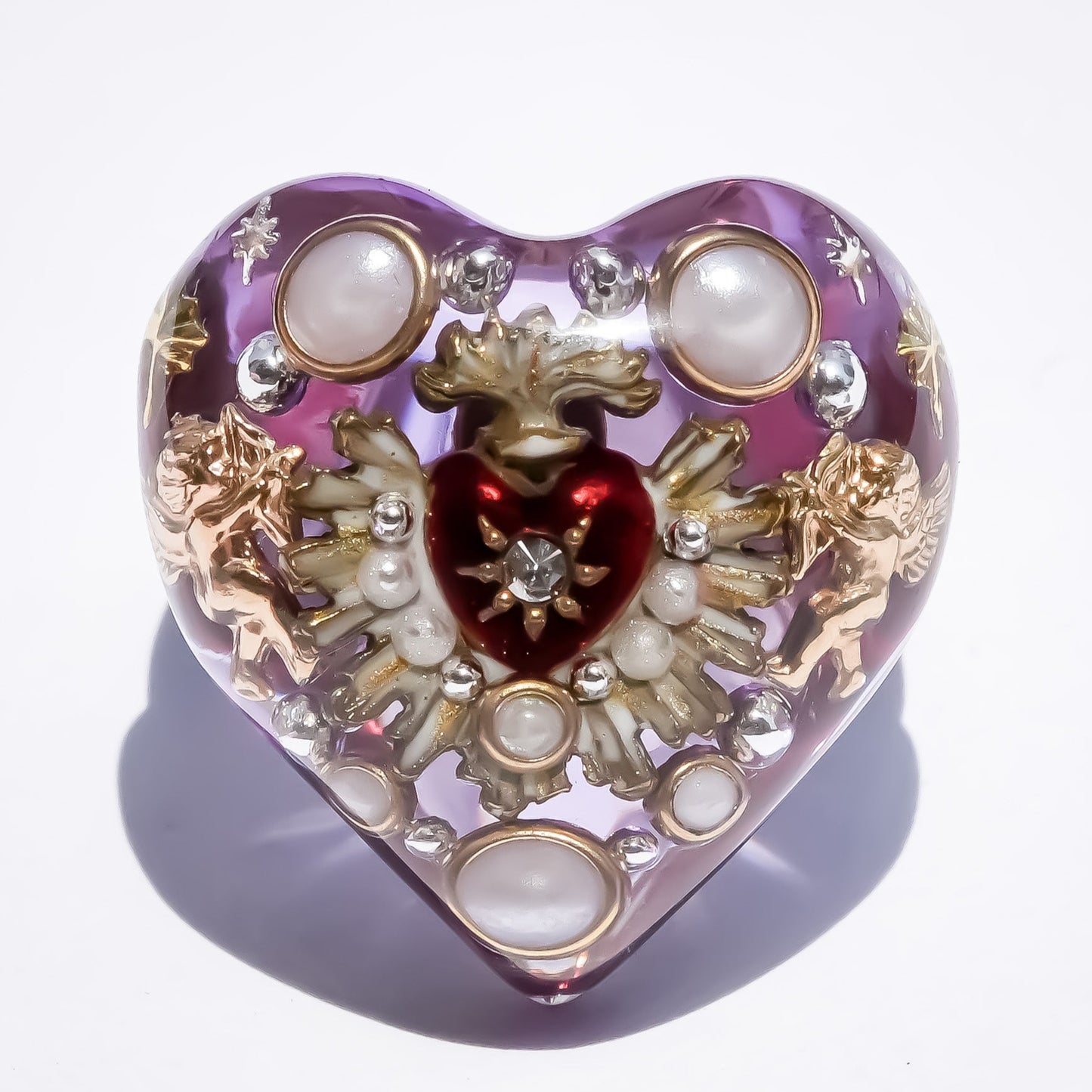 LOVE ANGEL RING / HEART / PURPLE × RED / #14