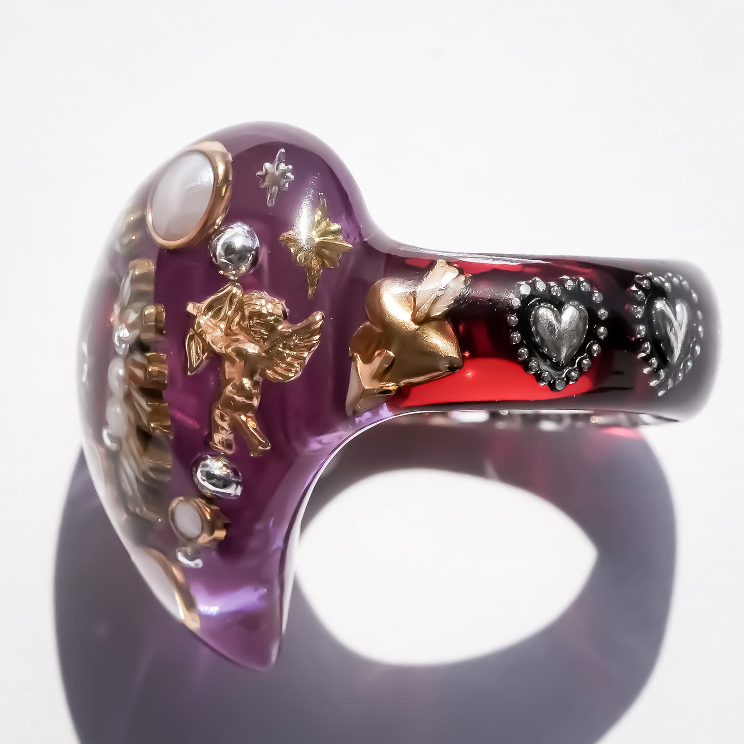 LOVE ANGEL RING / HEART / PURPLE × RED / #14