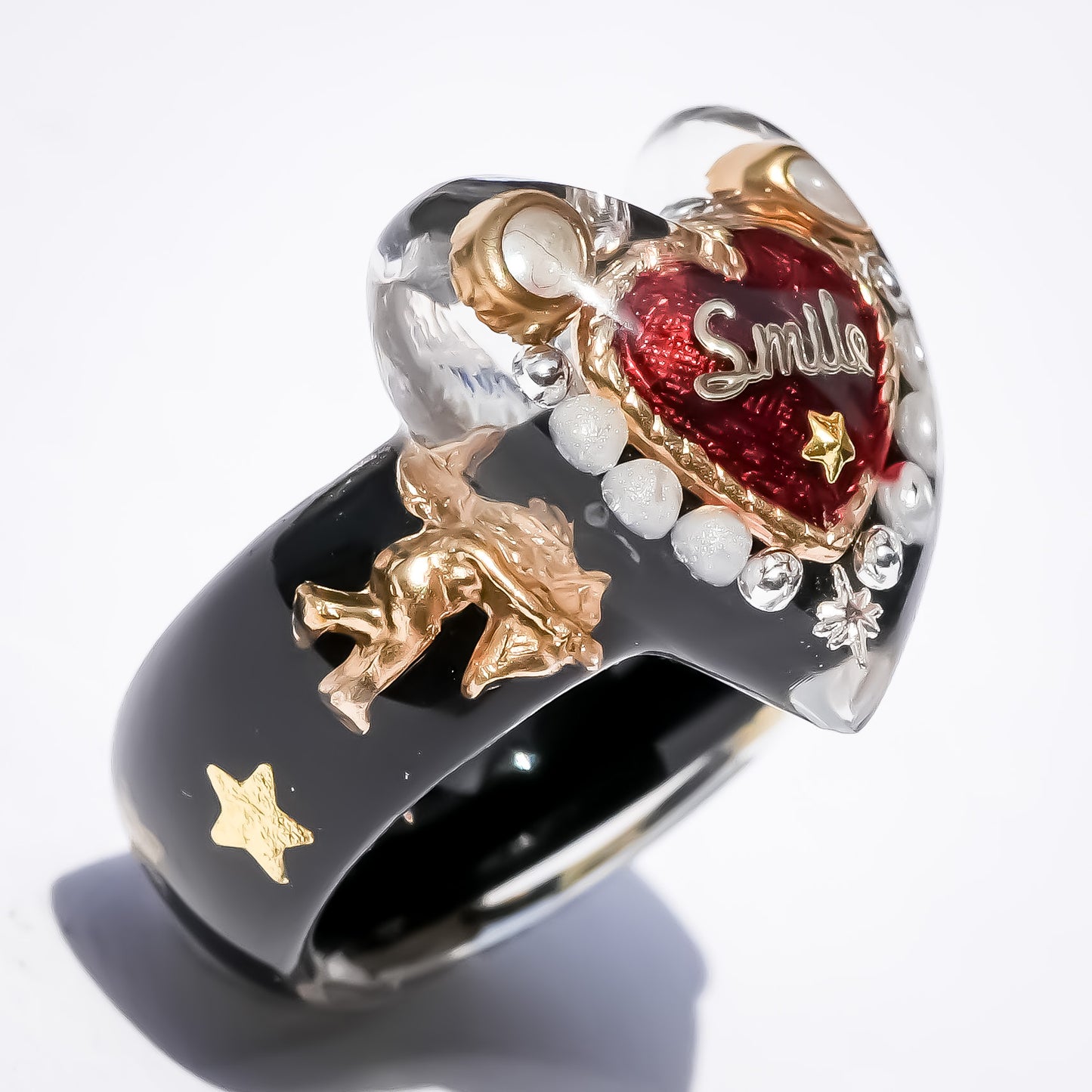 LOVE SMILE RING / HEART / BLACK / #5