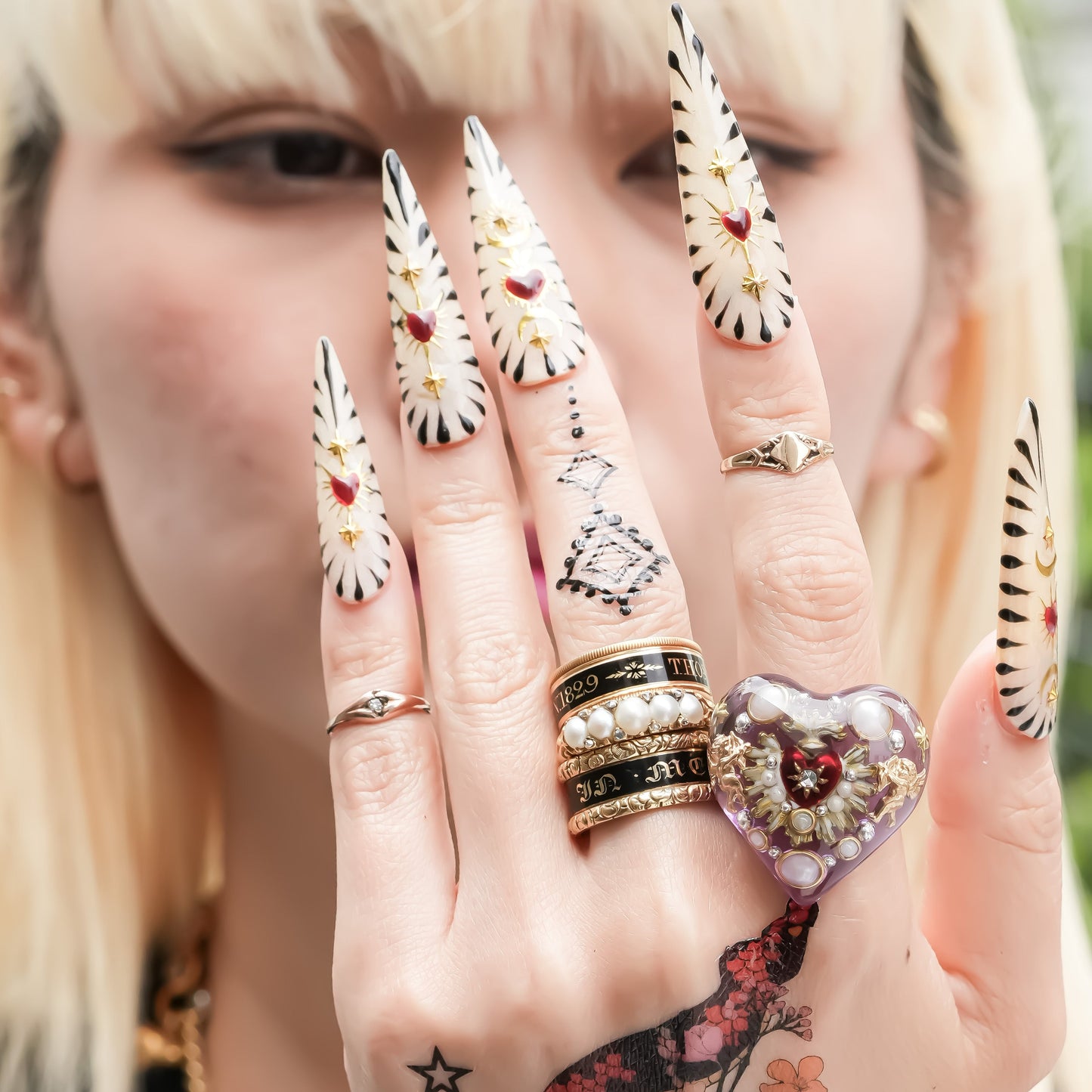 LOVE ANGEL RING / HEART / PURPLE × RED / #14