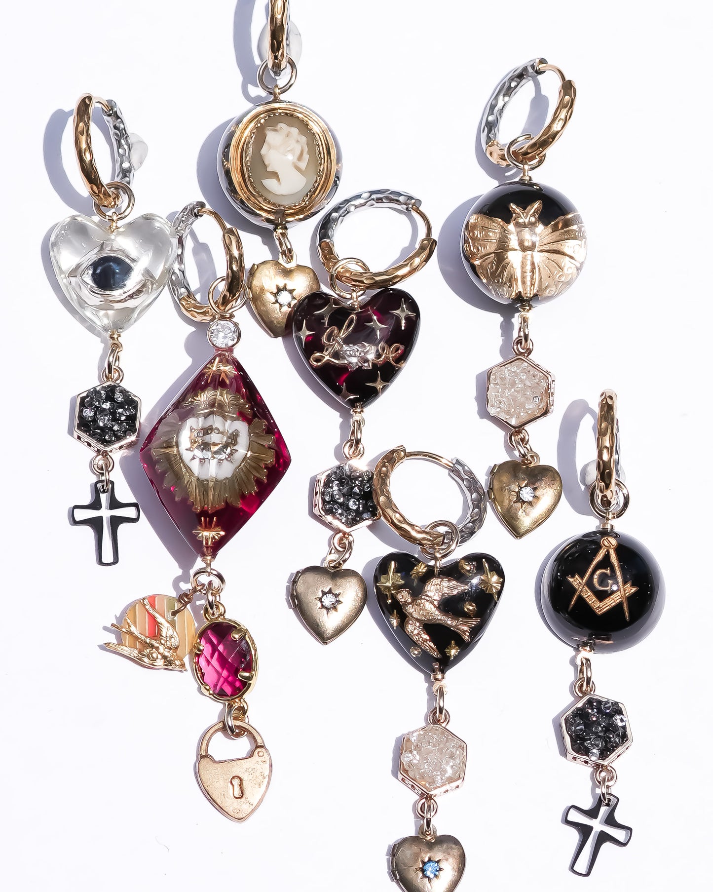 MASONIC EARRINGS / DOME / BLACK (single)