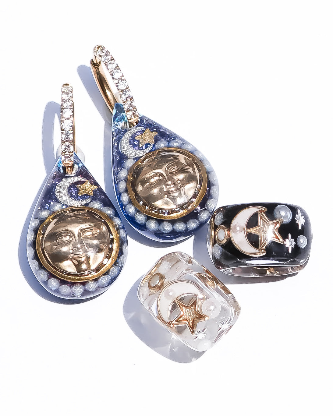 MOON STAR EARCUFF / CLEAR / PEARL