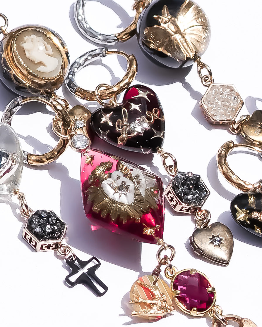 LOVE EARRINGS / HEART / RED(single)