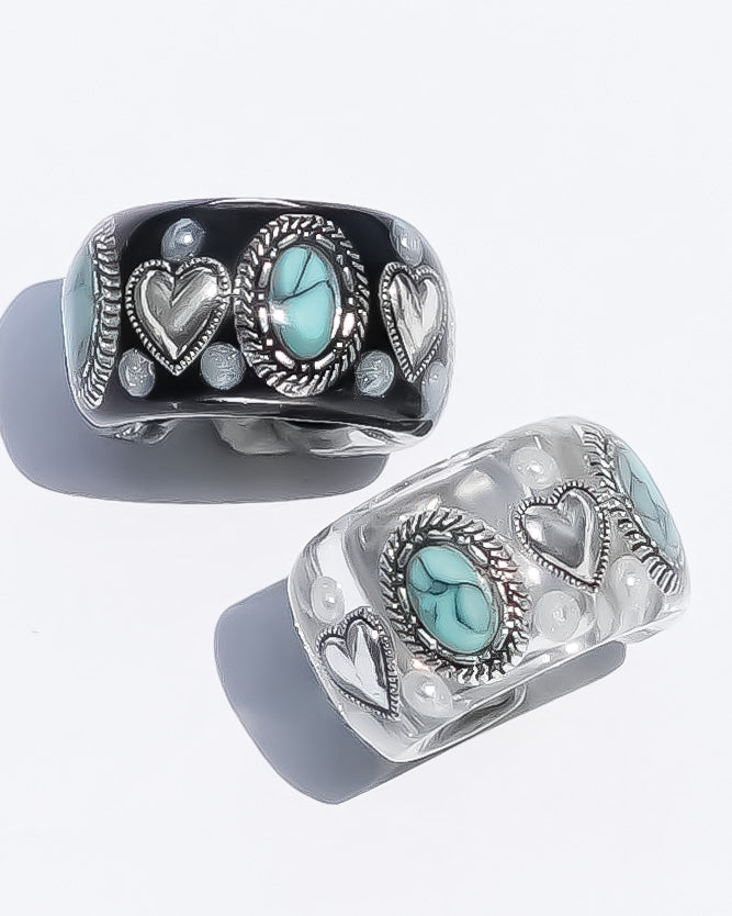 LOVE EARCUFF / TURQUOISE / PEARL / CLEAR