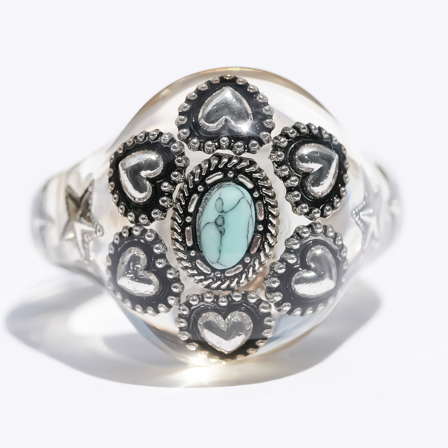 LOVE RING / TURQUOISE / HEART / CLEAR / #11