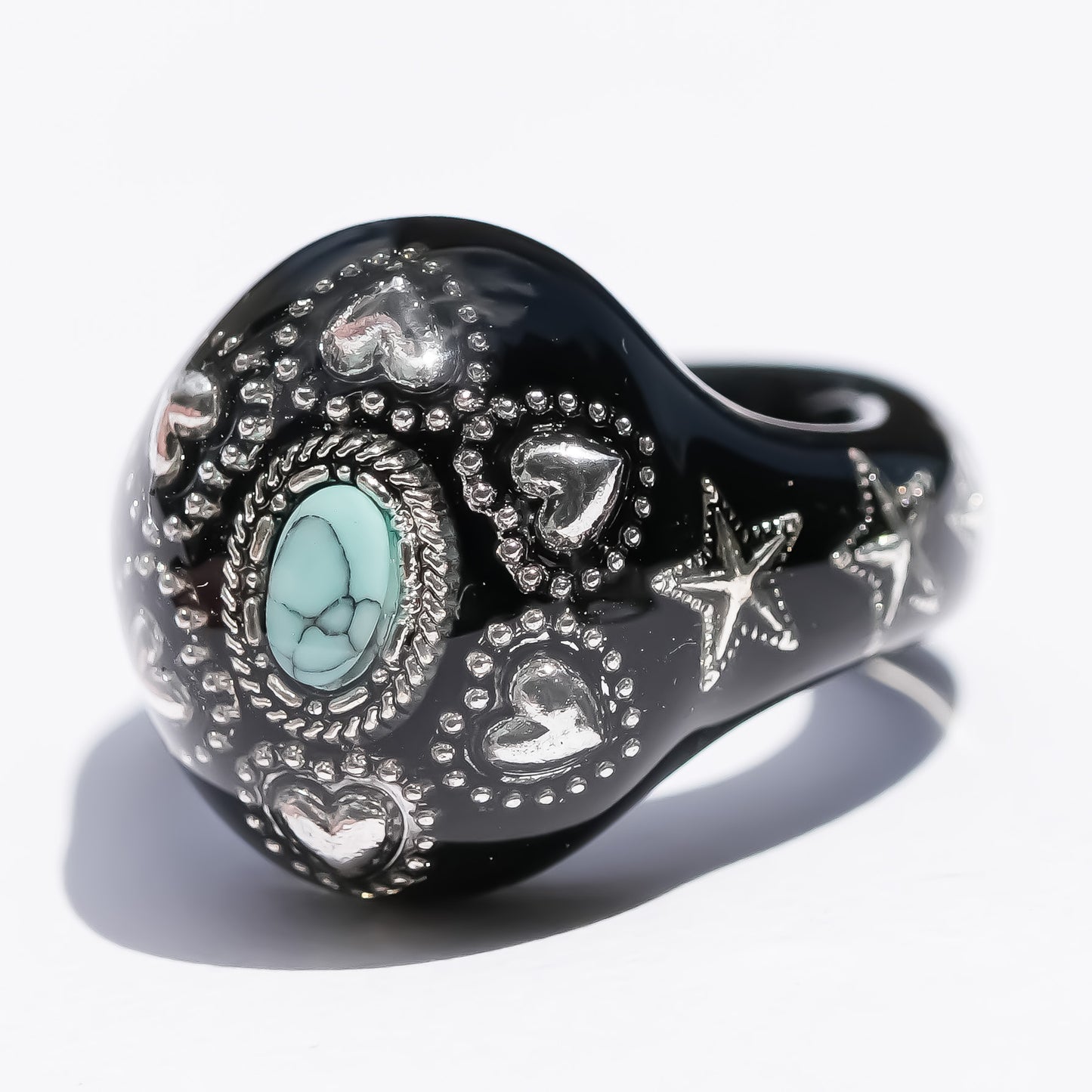 LOVE RING / TURQUOISE / HEART / BLACK / #12