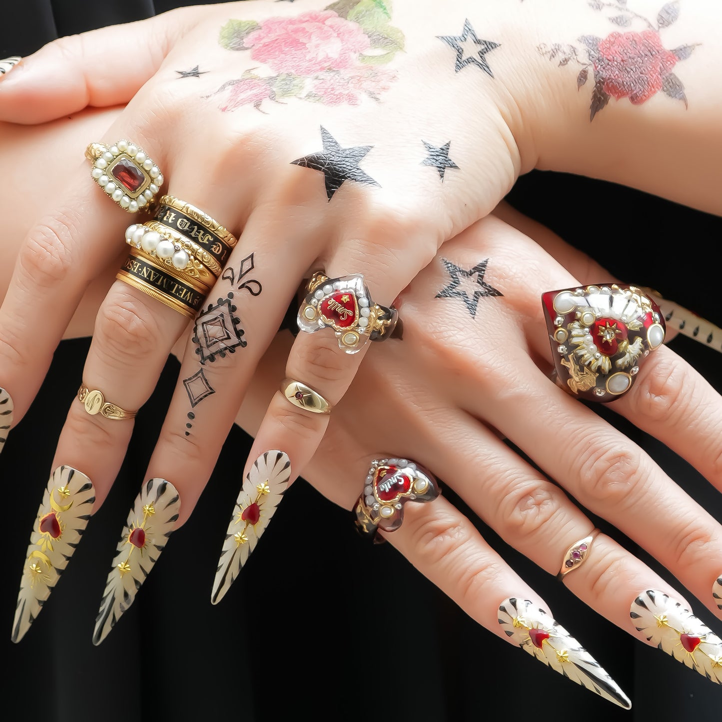 LOVE SMILE RING / HEART / BLACK / #5