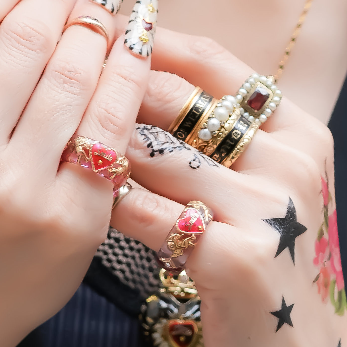 LOVE SMILE RING / BAND / HEART / PINK / #5 #7