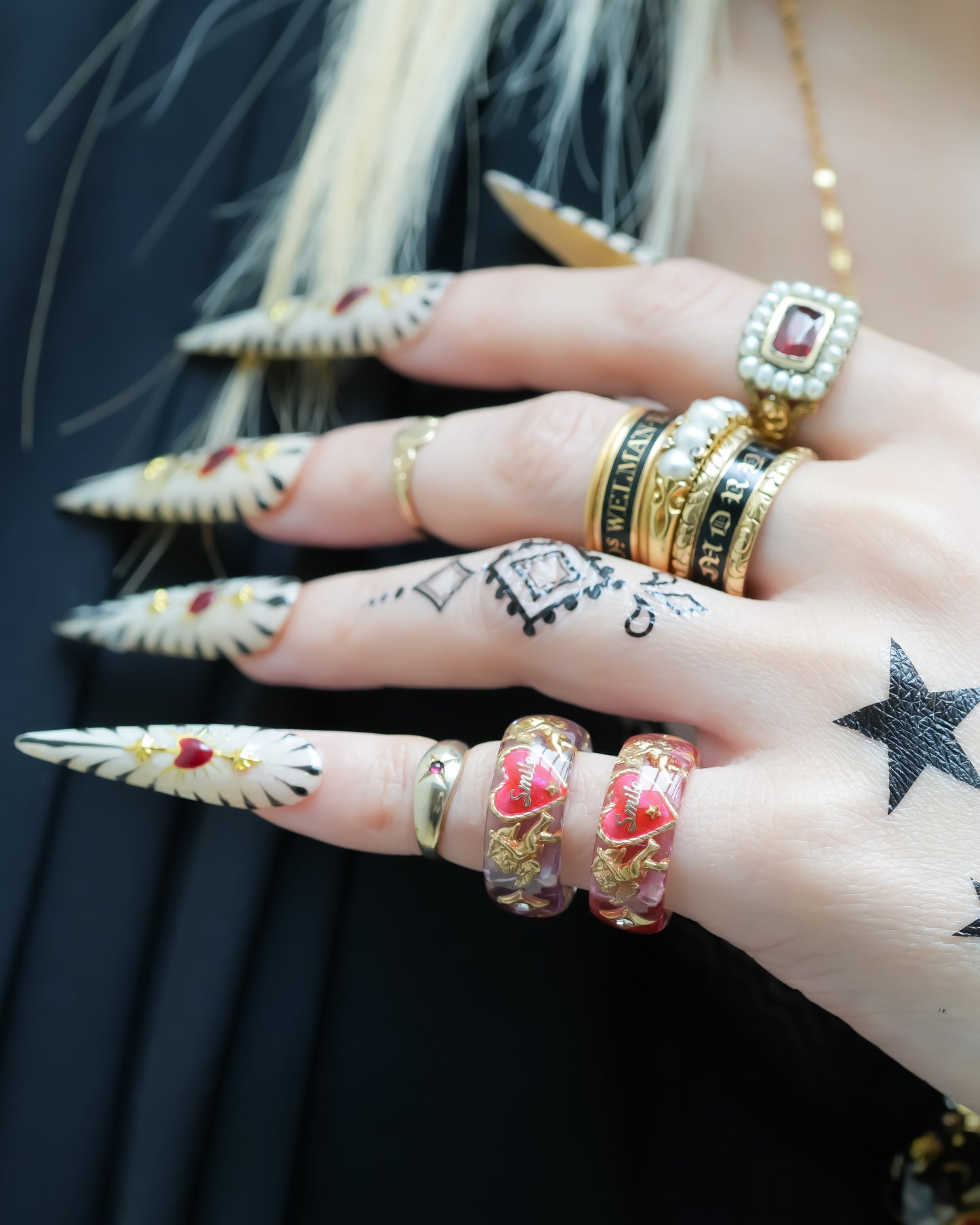 LOVE SMILE RING / BAND / HEART / PINK / #5 #7