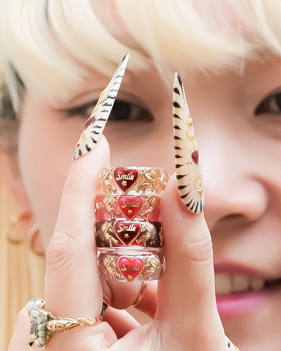 LOVE SMILE RING / BAND / HEART / PINK / #5 #7