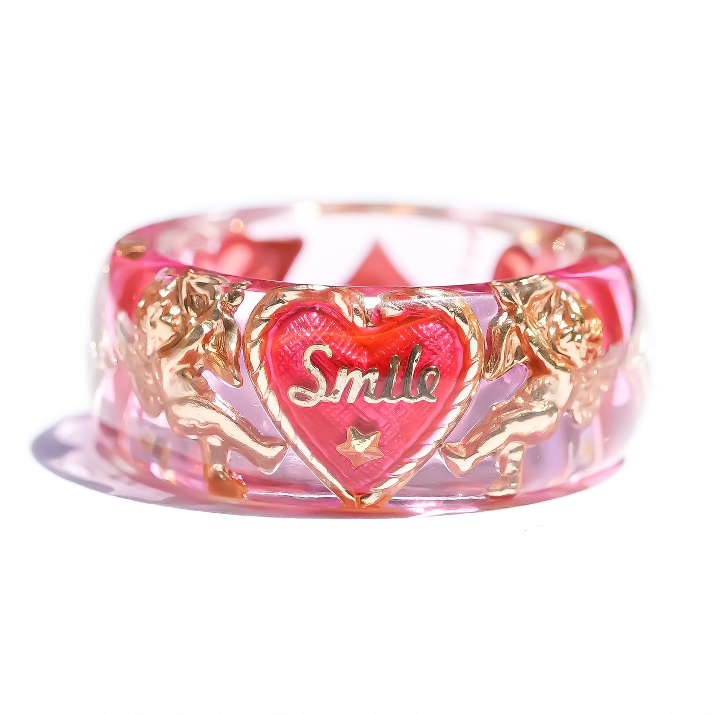 LOVE SMILE RING / BAND / HEART / PINK / #5 #7